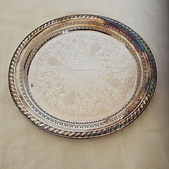 Rogers S.P.Brass Silver Serving Tray 13" - Picture 11 of 16